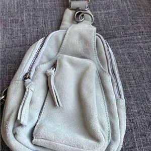 Free People Hudson’s Suede Shoulder/Crossbody Bag - Light Blue